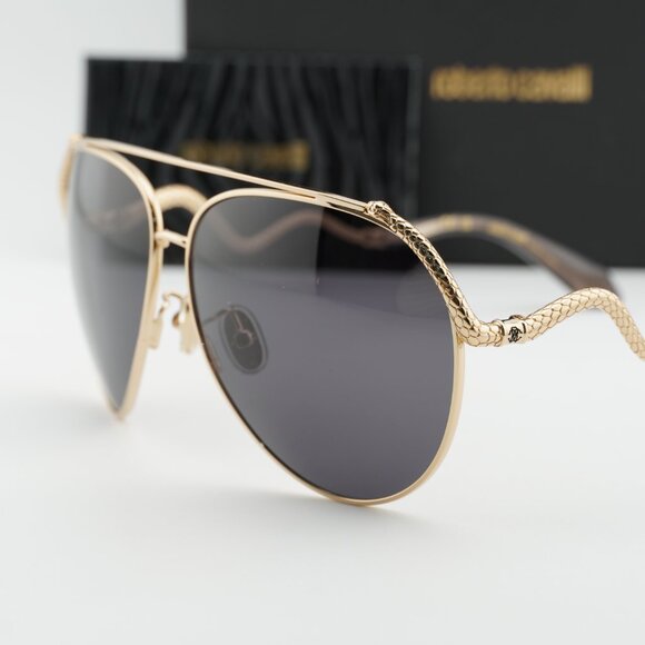 Roberto Cavalli SRC090M 0300 Aviator Sunglasses - Gold/Grey main image 6